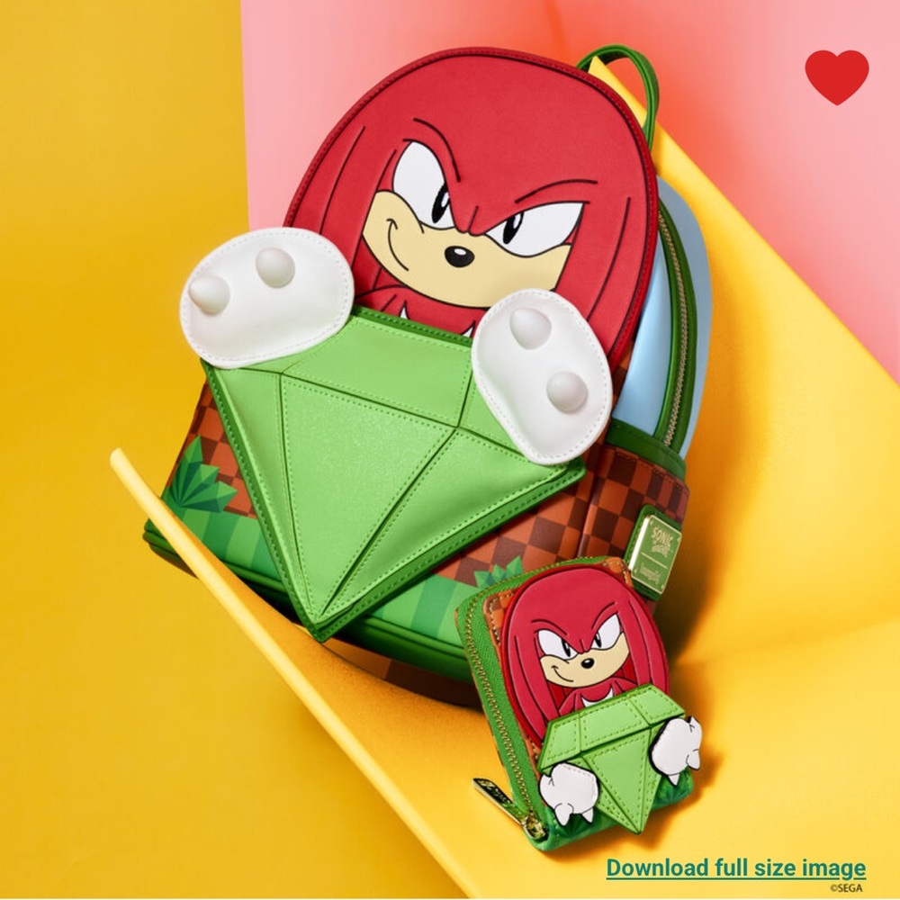 Loungefly Sonic The Hedgehog Limited Edition Knuckles Emerald Glitter Set LE 600